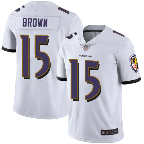 Baltimore Ravens Limited White Men Marquise Brown Road Jersey NFL Football #15 Vapor Untouchable